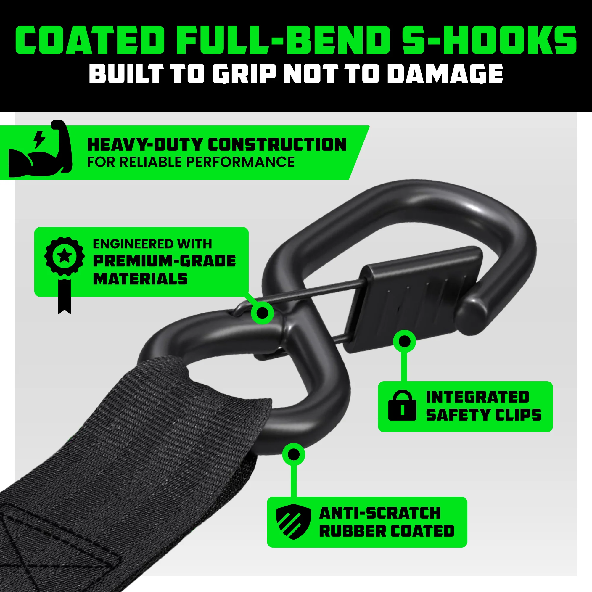 1" x 10' Retractable Ratchet Straps - Image 100