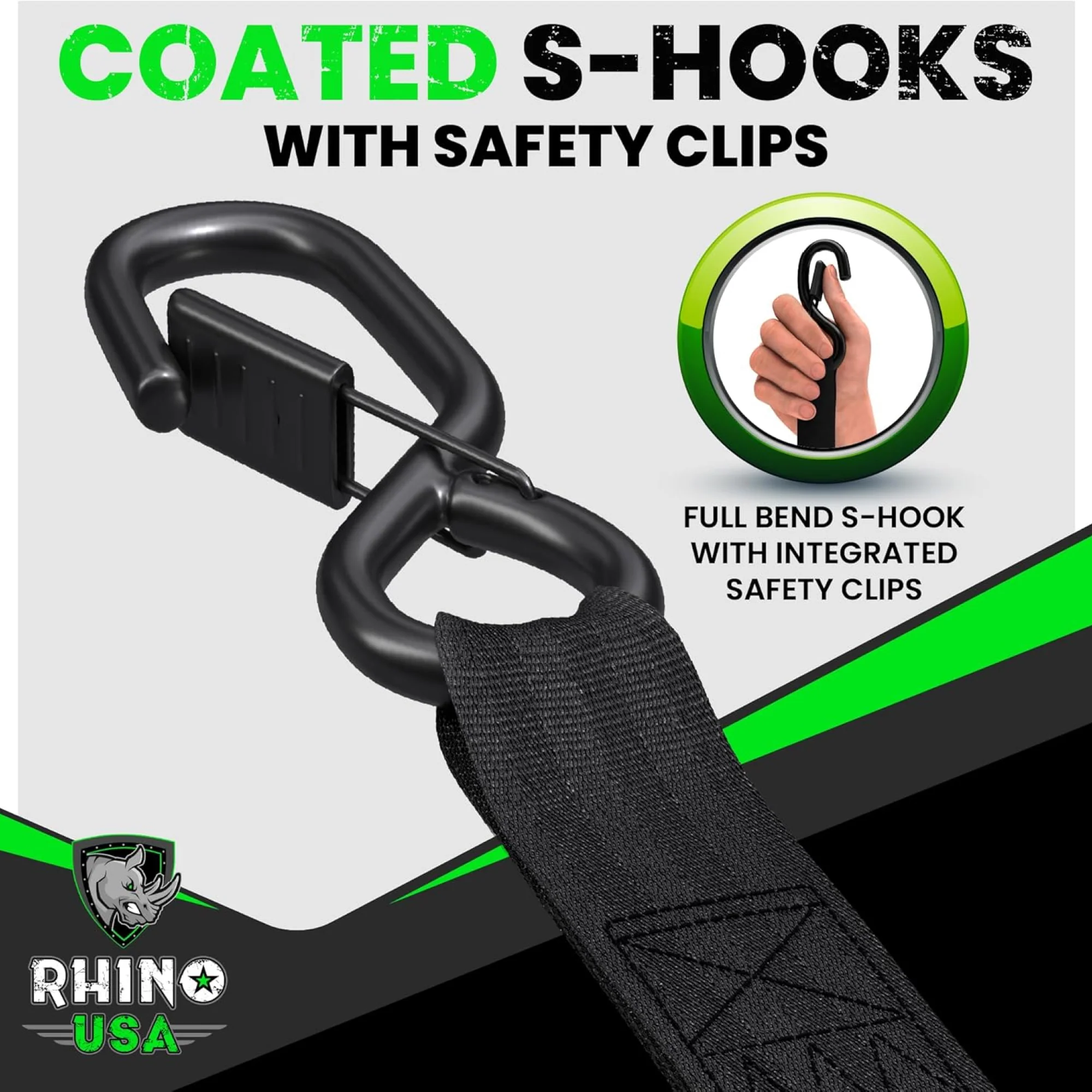 1" x 10' Retractable Ratchet Straps - Image 11