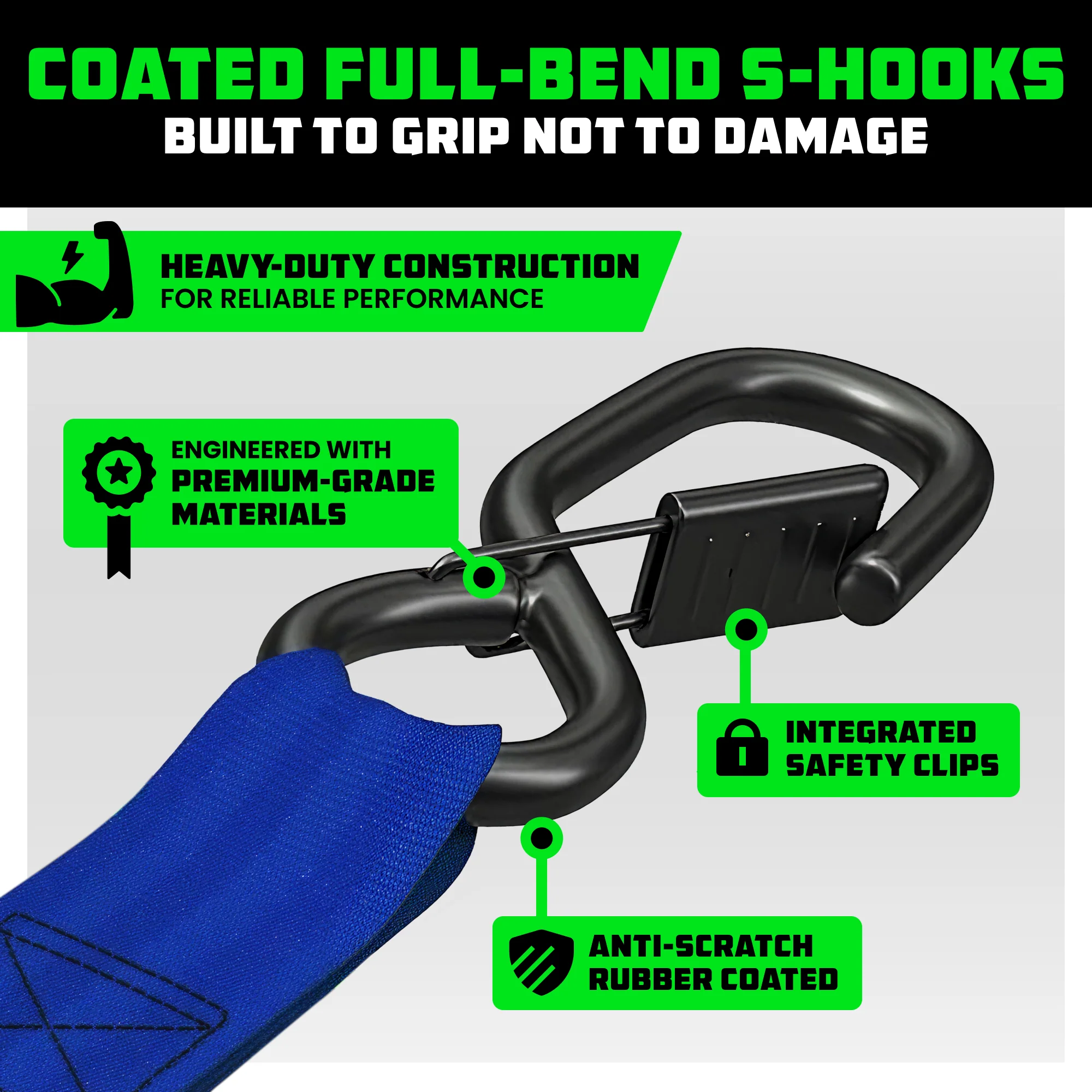 1" x 10' Retractable Ratchet Straps - Image 135