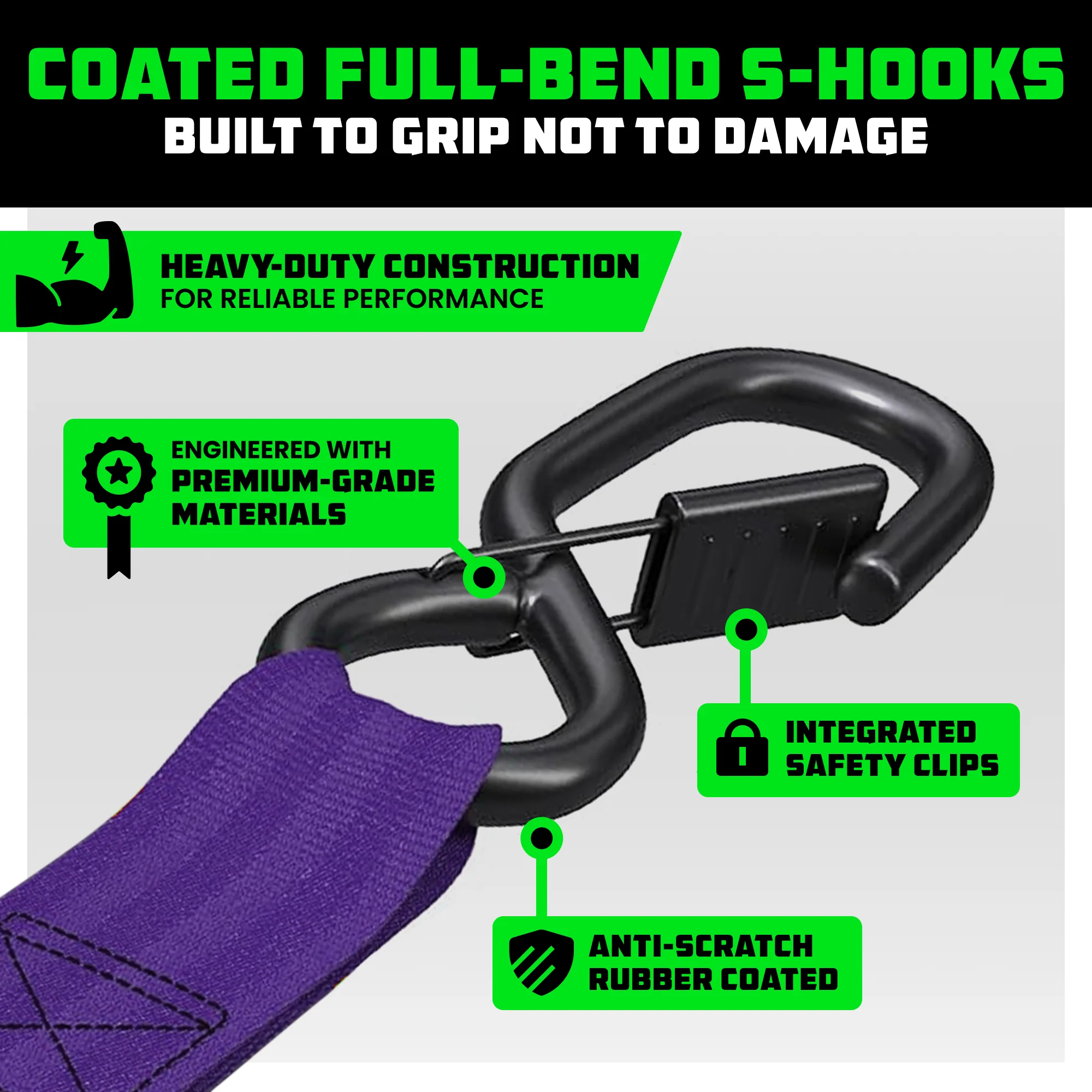 1" x 10' Retractable Ratchet Straps - Image 192