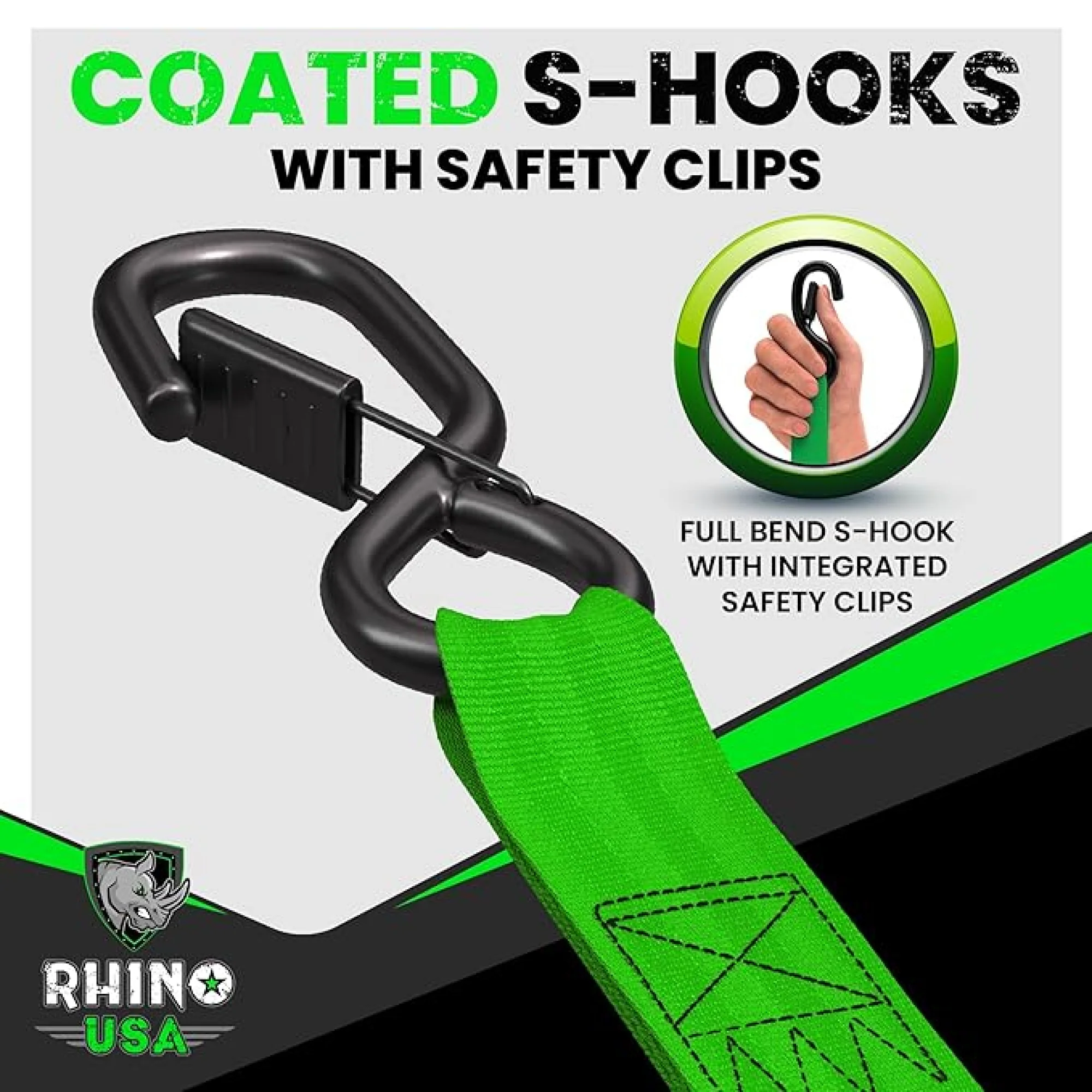 1" x 10' Retractable Ratchet Straps - Image 20