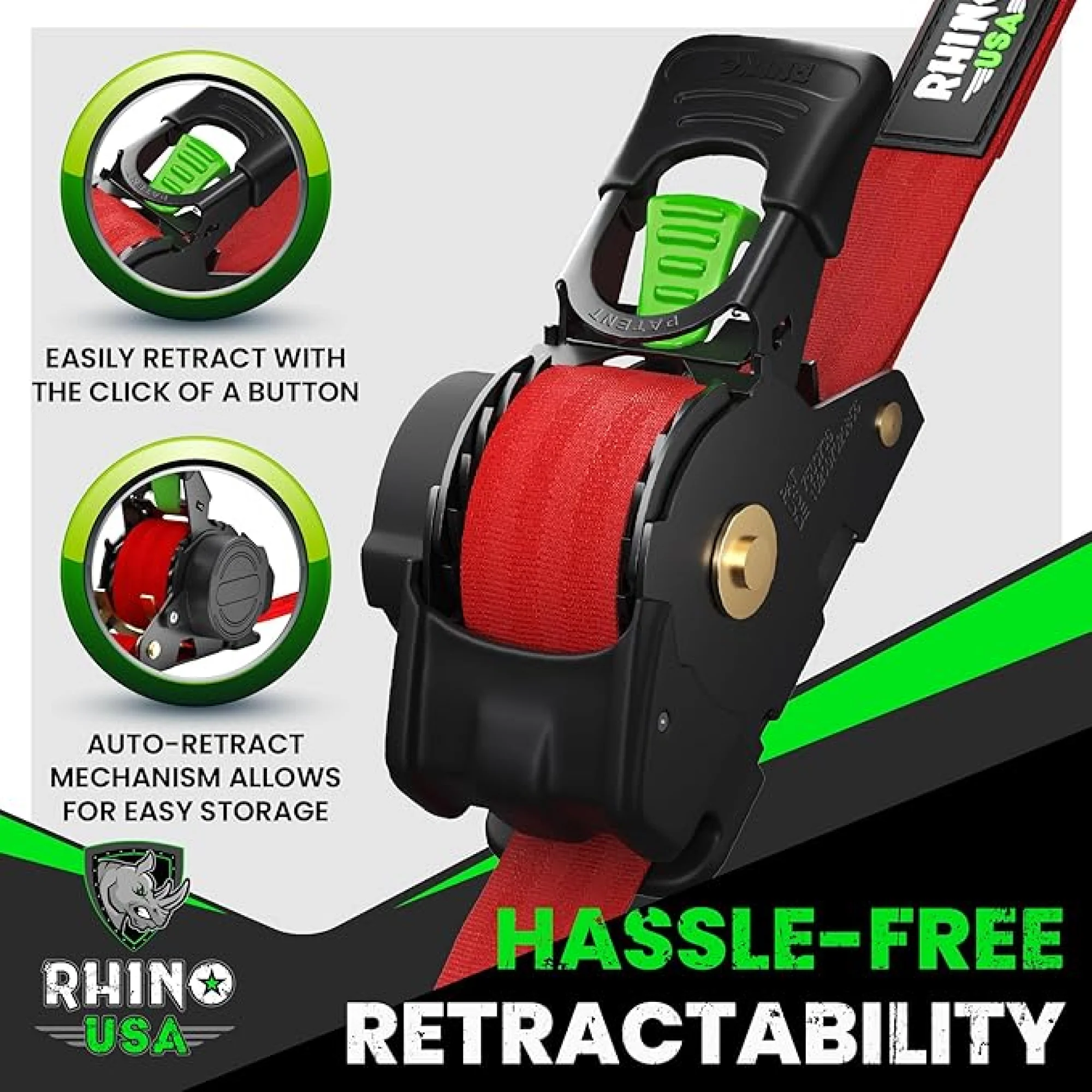 1" x 10' Retractable Ratchet Straps - Image 51