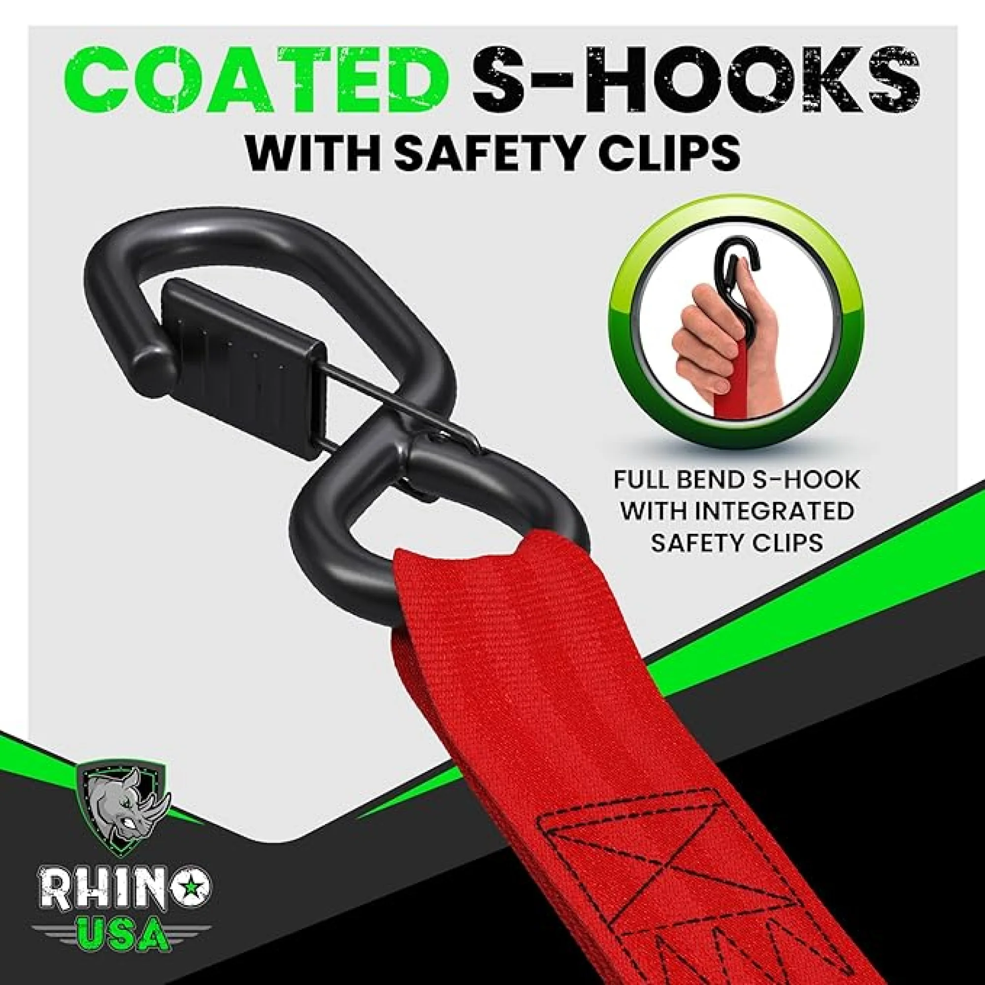 1" x 10' Retractable Ratchet Straps - Image 52