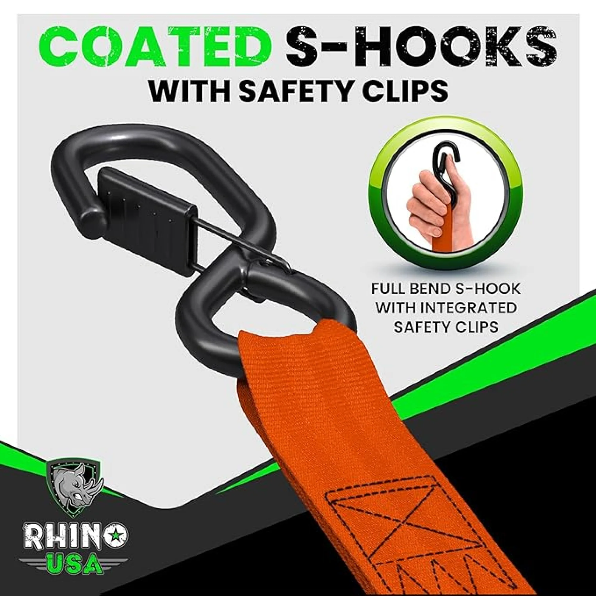 1" x 10' Retractable Ratchet Straps - Image 67