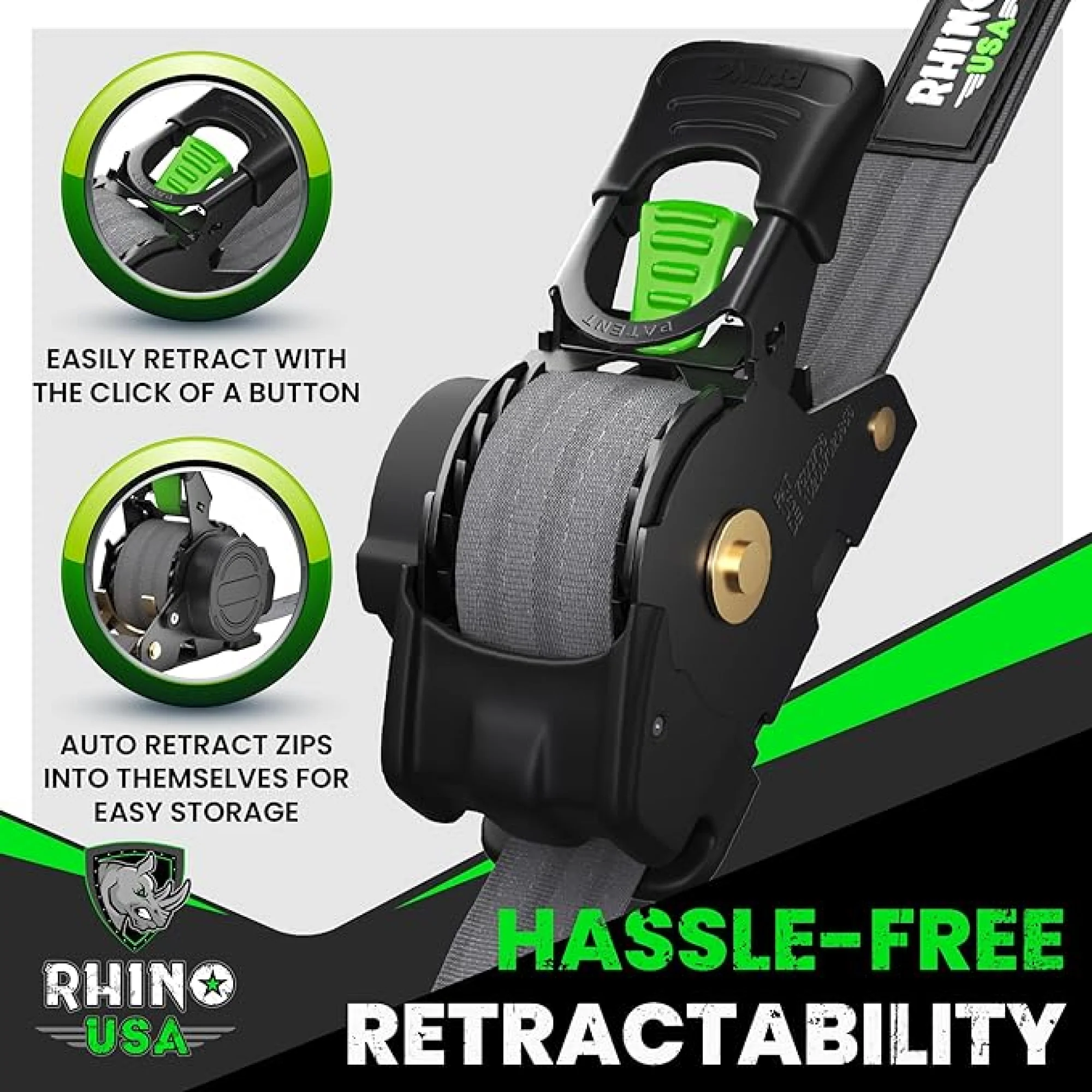 1" x 10' Retractable Ratchet Straps - Image 82