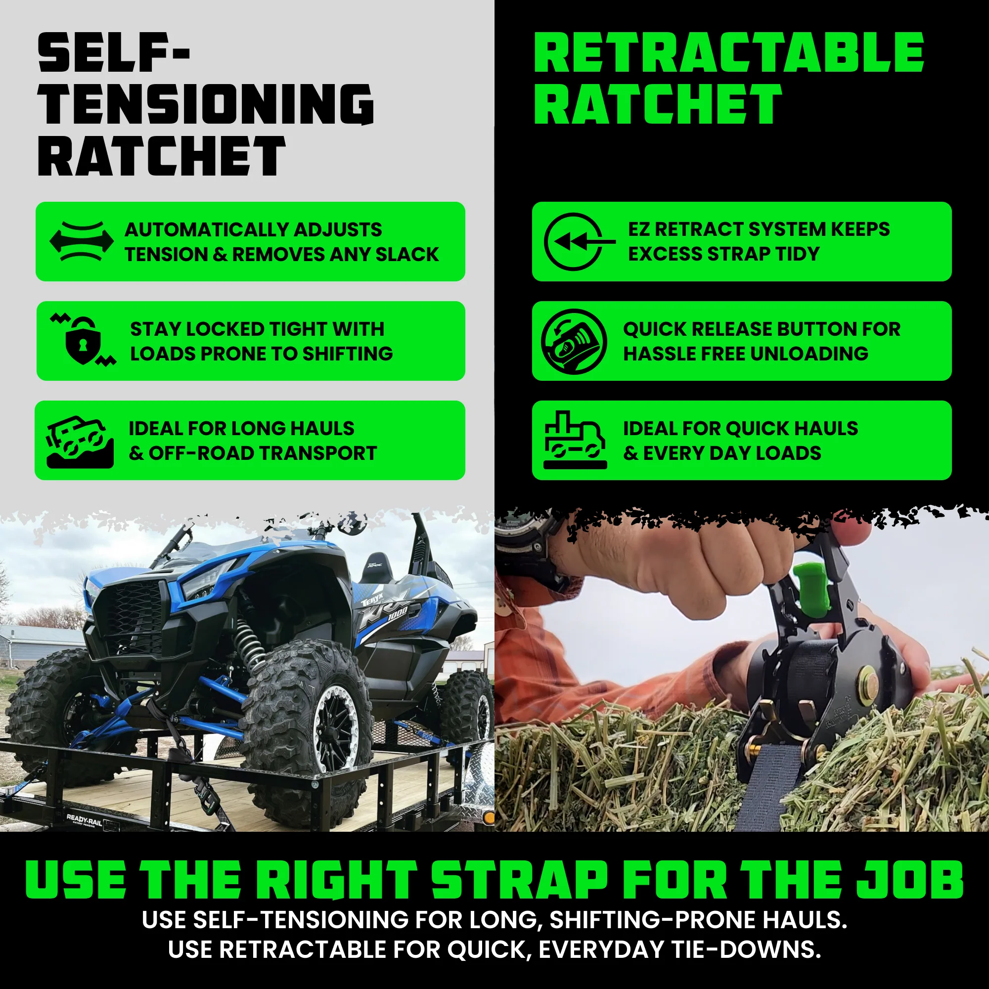 1" x 10' Retractable Ratchet Straps (Retail Packaging) - Image 21