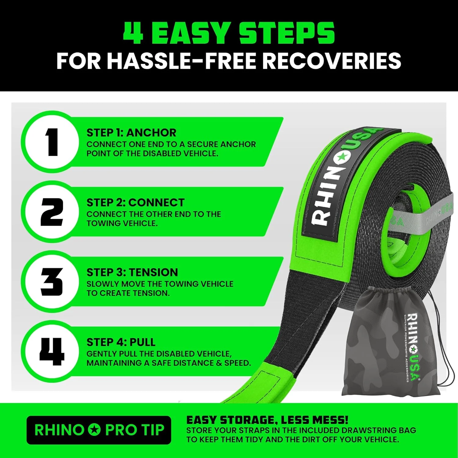 2" x 20' Ultimate Recovery Tow Strap - Image 11