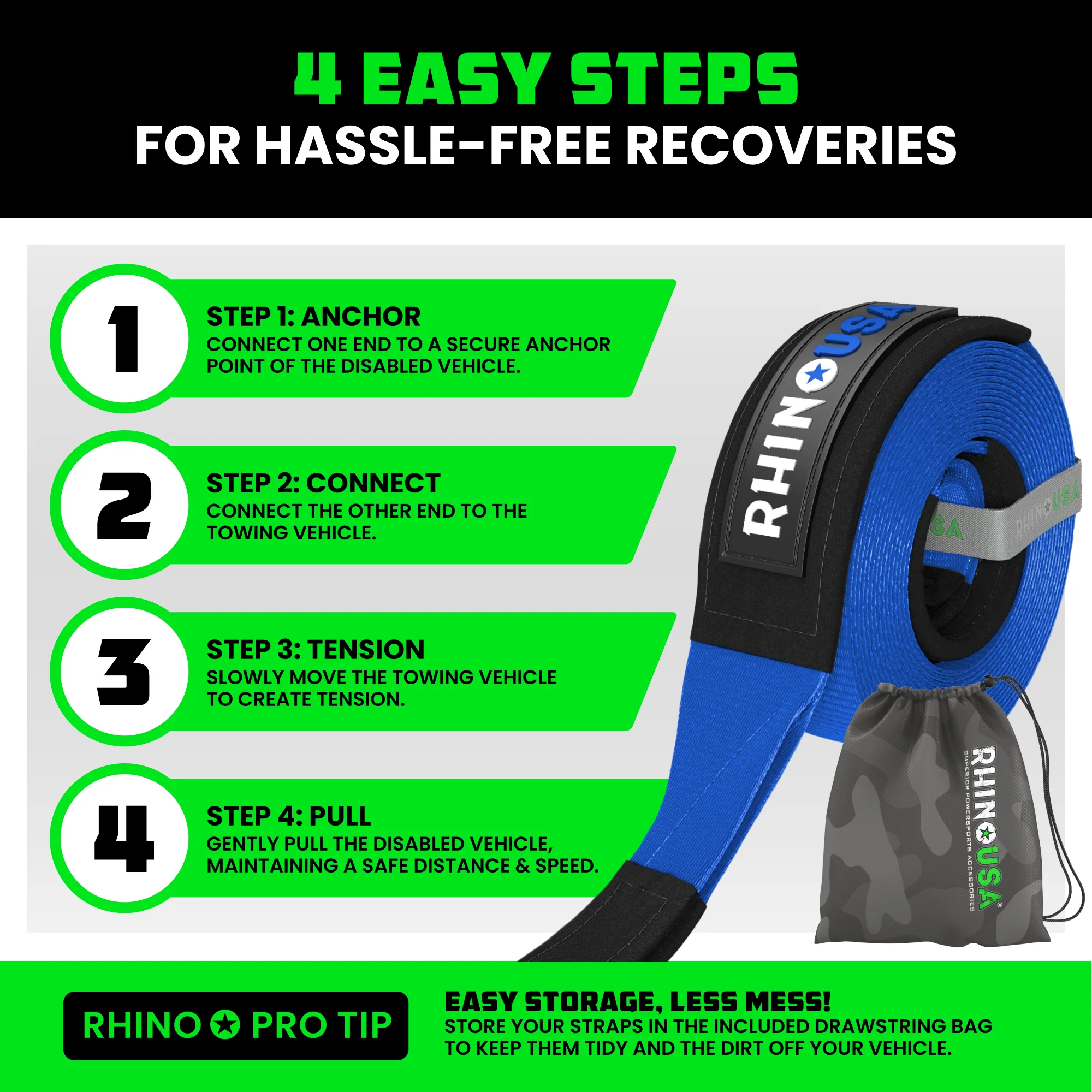 2" x 20' Ultimate Recovery Tow Strap - Image 28