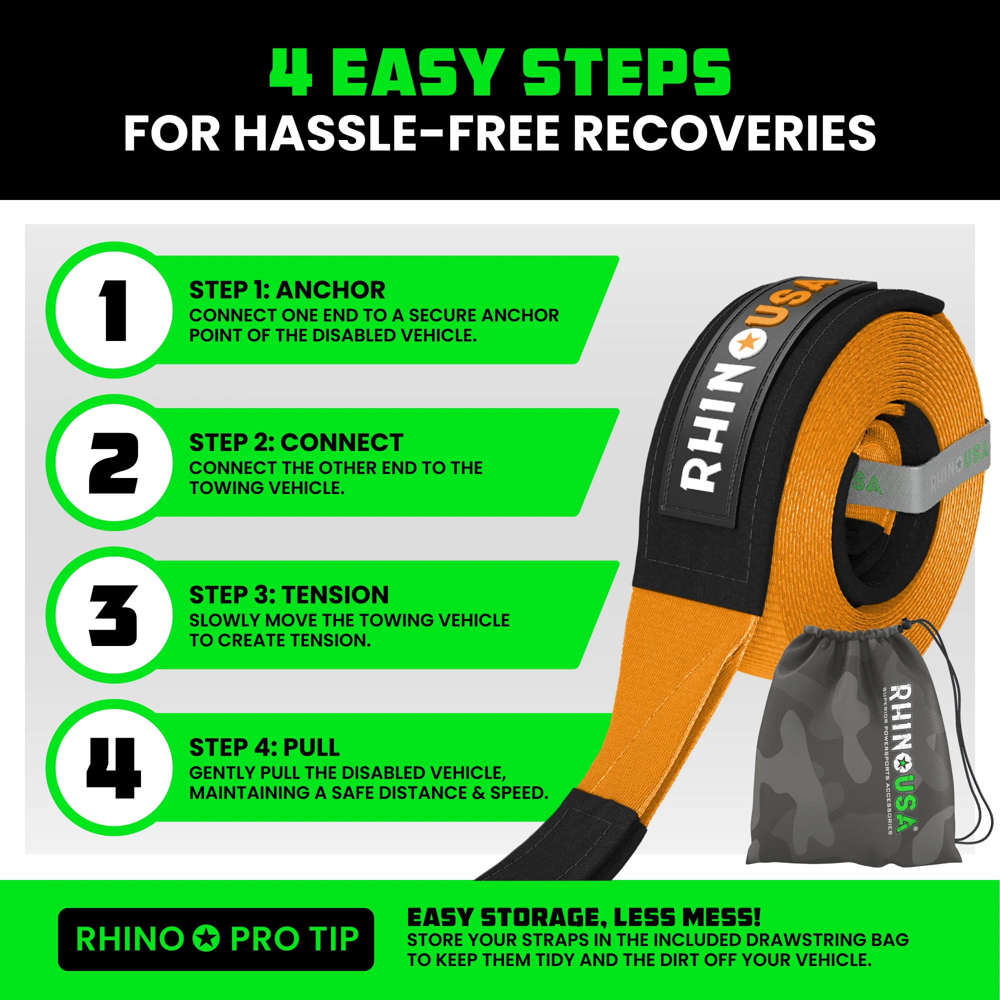 2" x 20' Ultimate Recovery Tow Strap - Image 32