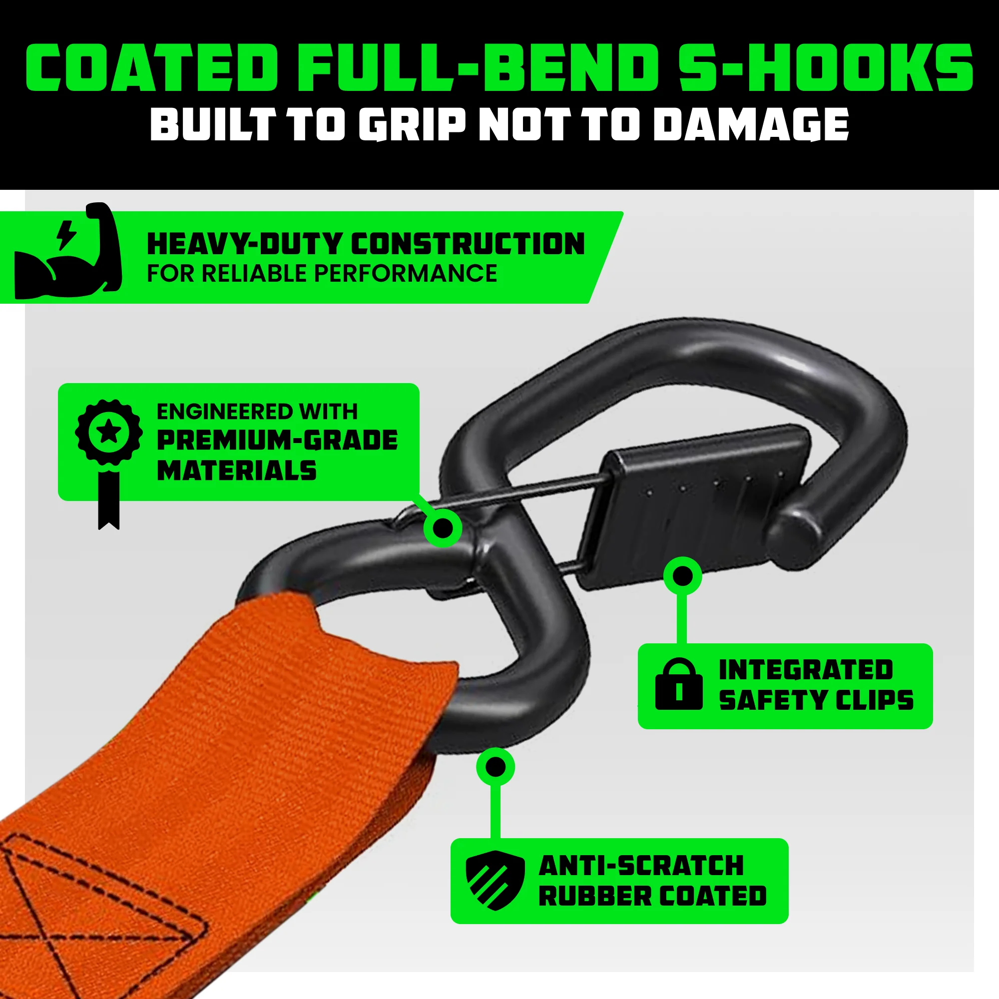 2" x 10' Retractable Ratchet Straps - Image 42