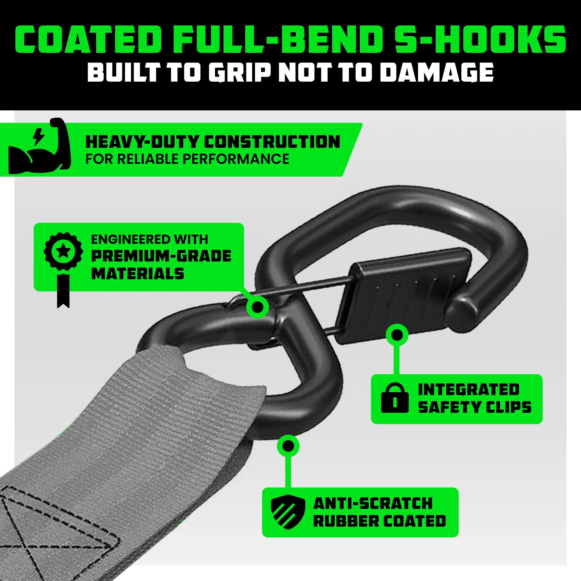2" x 10' Retractable Ratchet Straps - Image 77