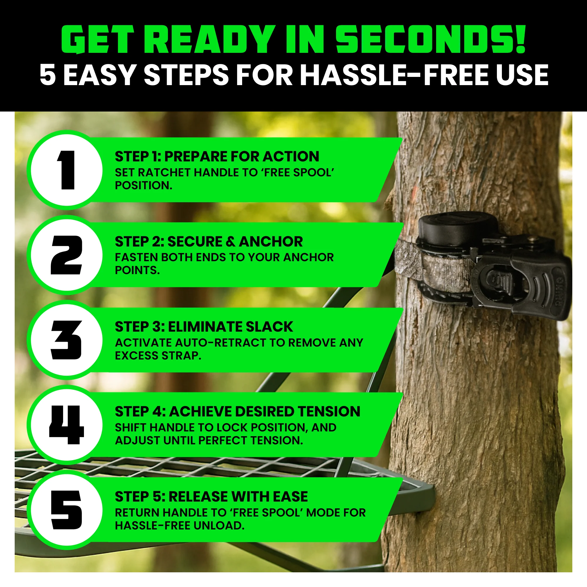 2" x 10' Retractable Ratchet Straps - Image 91