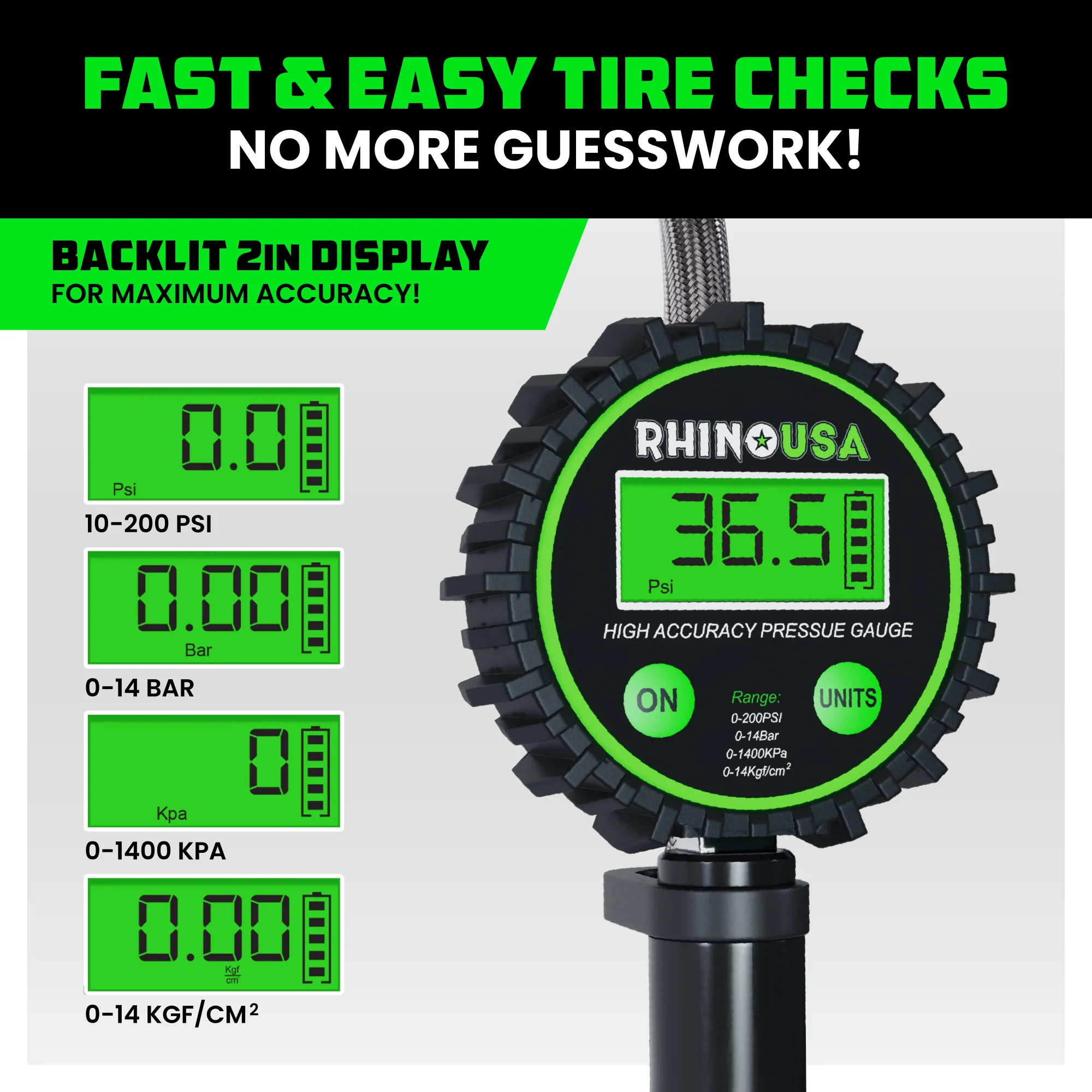 200 PSI Tire Inflator Gauge - Image 3