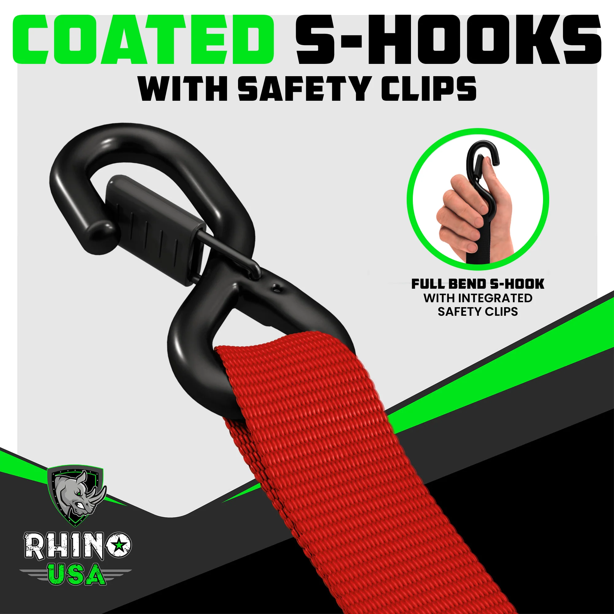 1.6" x 8' HD Ratchet Tie-Down Set (4-Pack) - Image 37