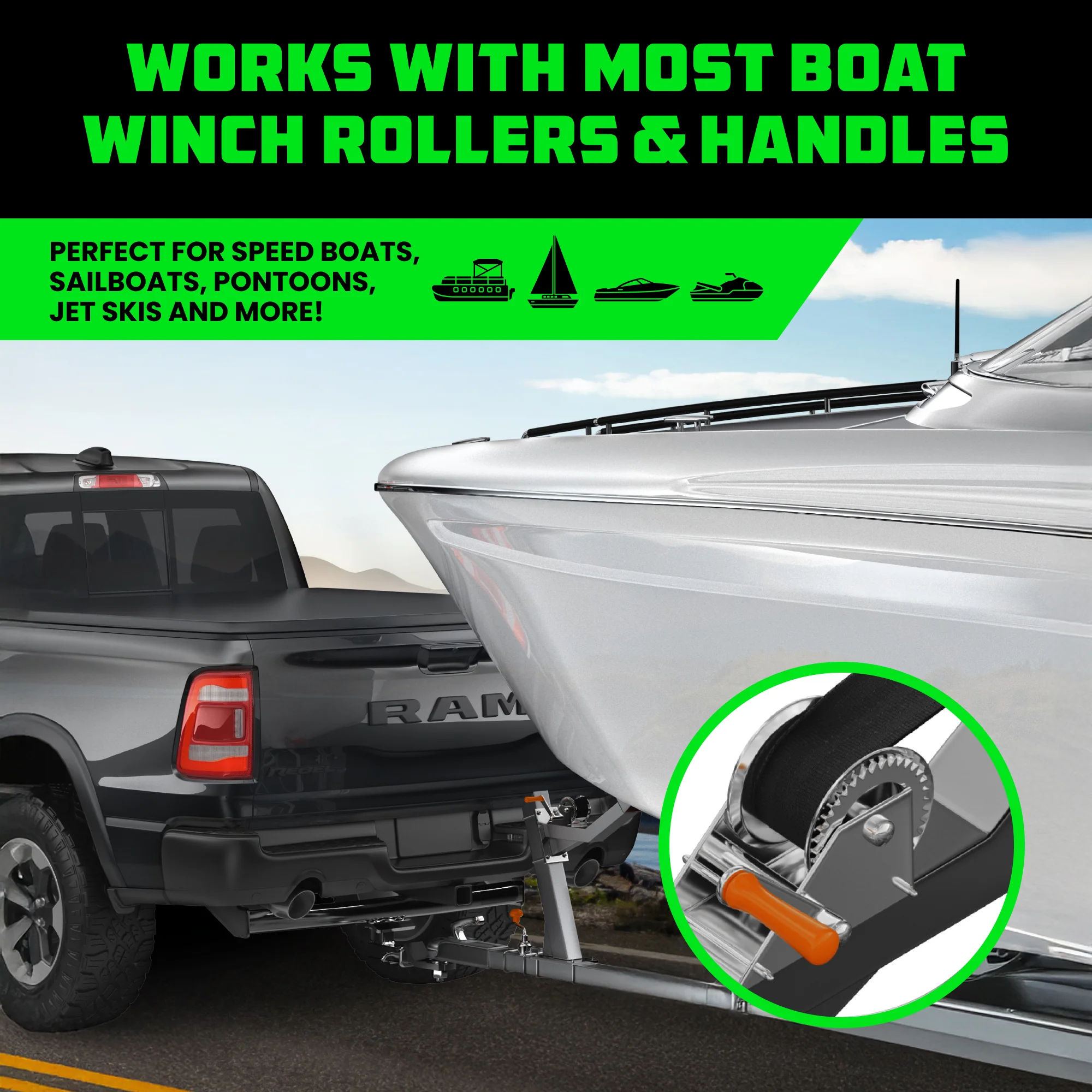 2" x 20' Boat Winch Strap w/ Hook - Image 12