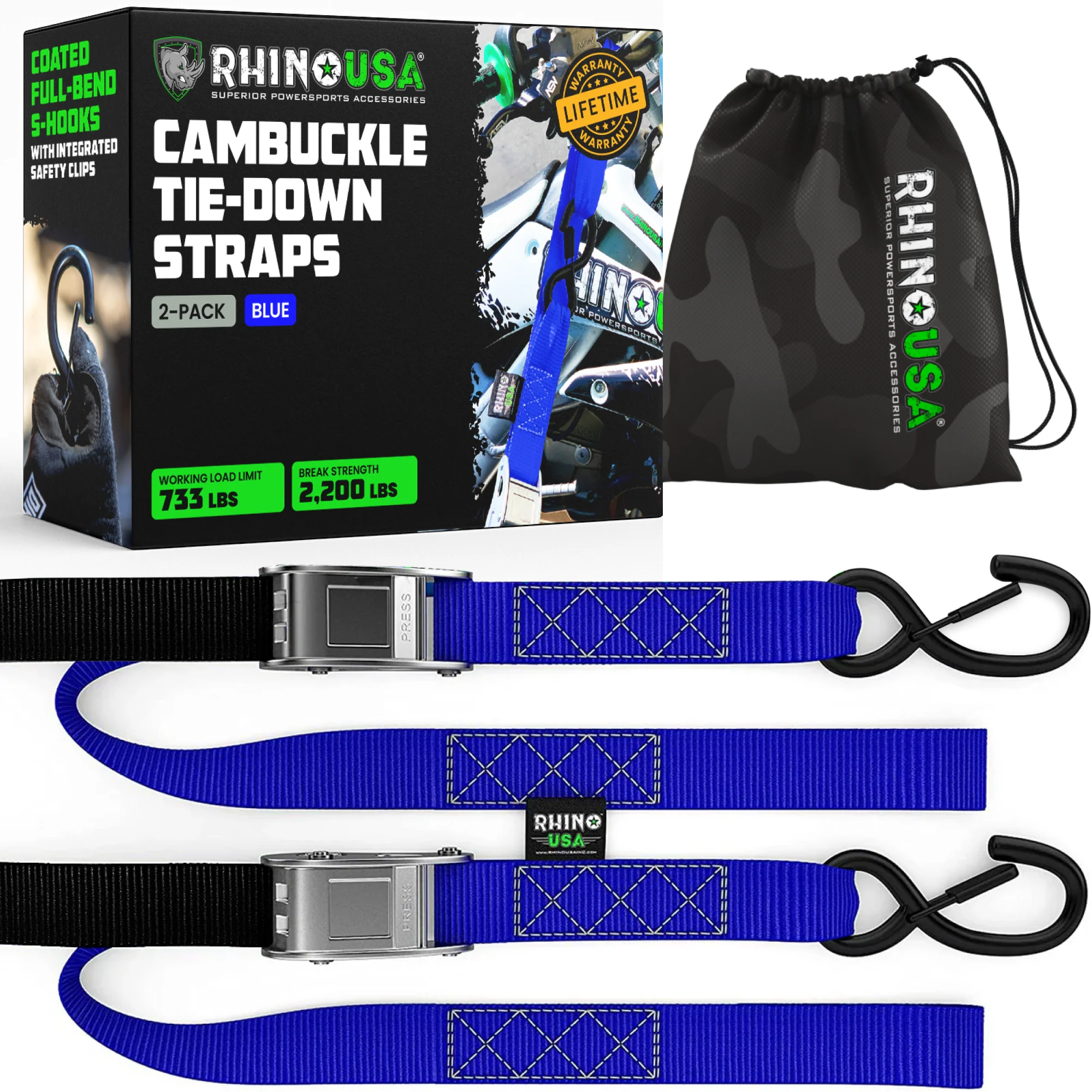 1.5" x 8' Cambuckle Tie-Down Straps (2-Pack) - Image 14