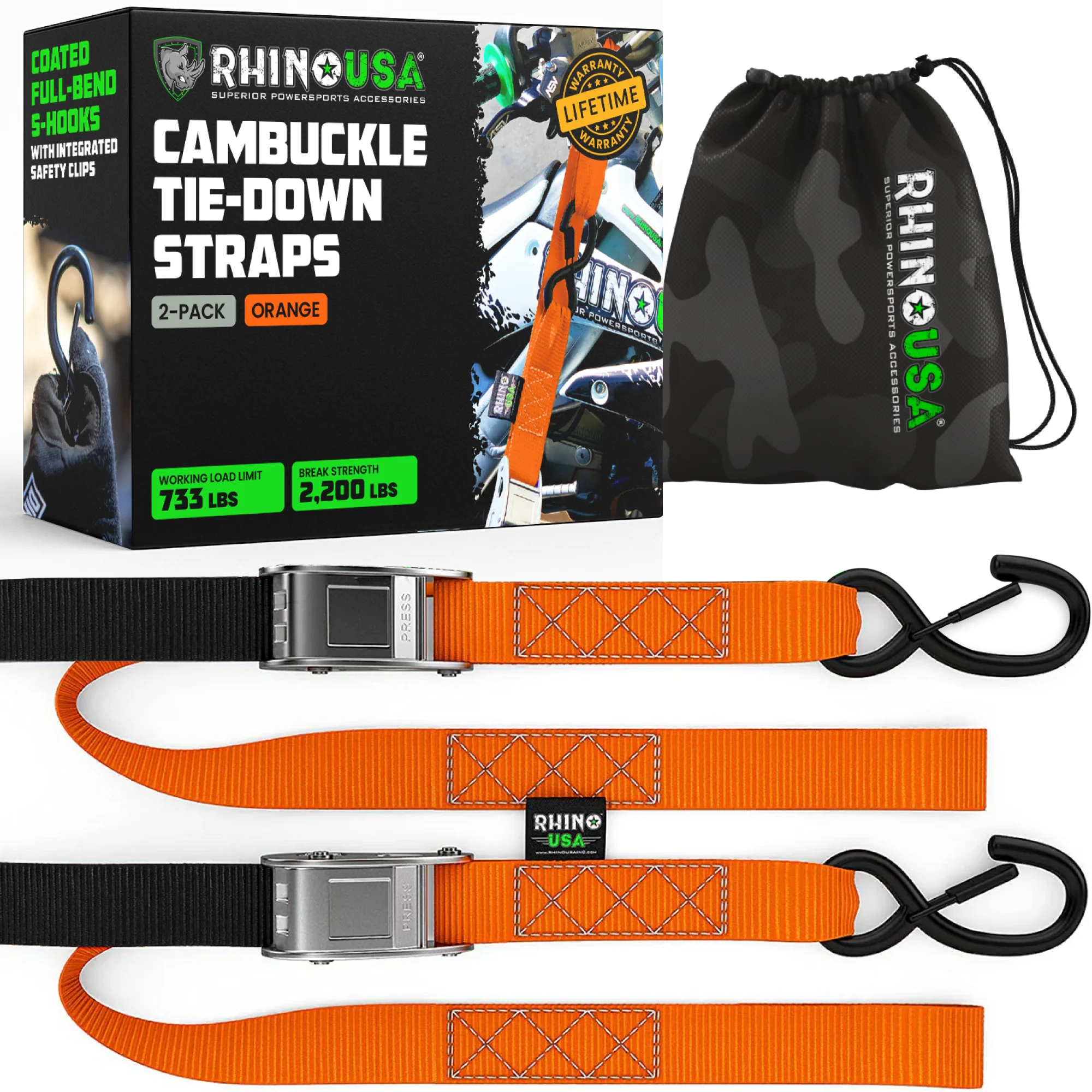 1.5" x 8' Cambuckle Tie-Down Straps (2-Pack) - Image 28