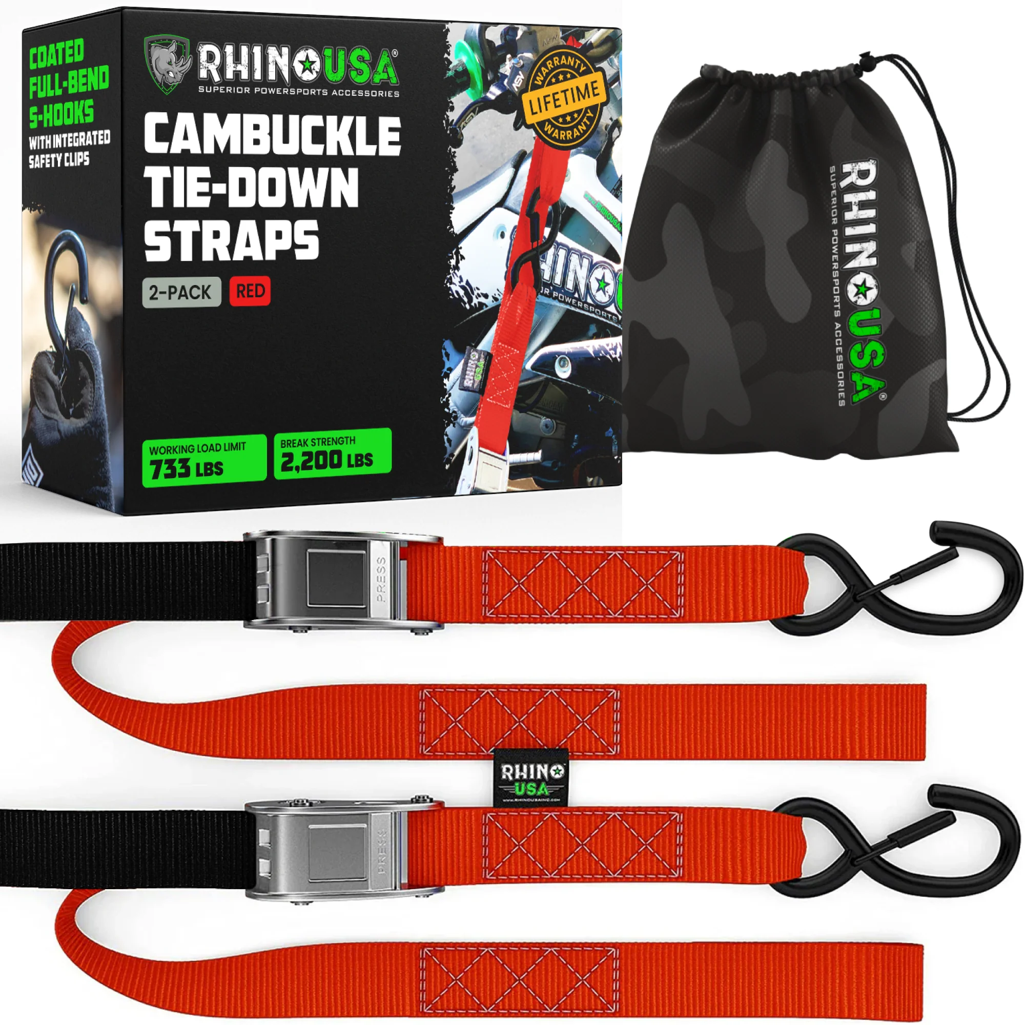 1.5" x 8' Cambuckle Tie-Down Straps (2-Pack) - Image 35