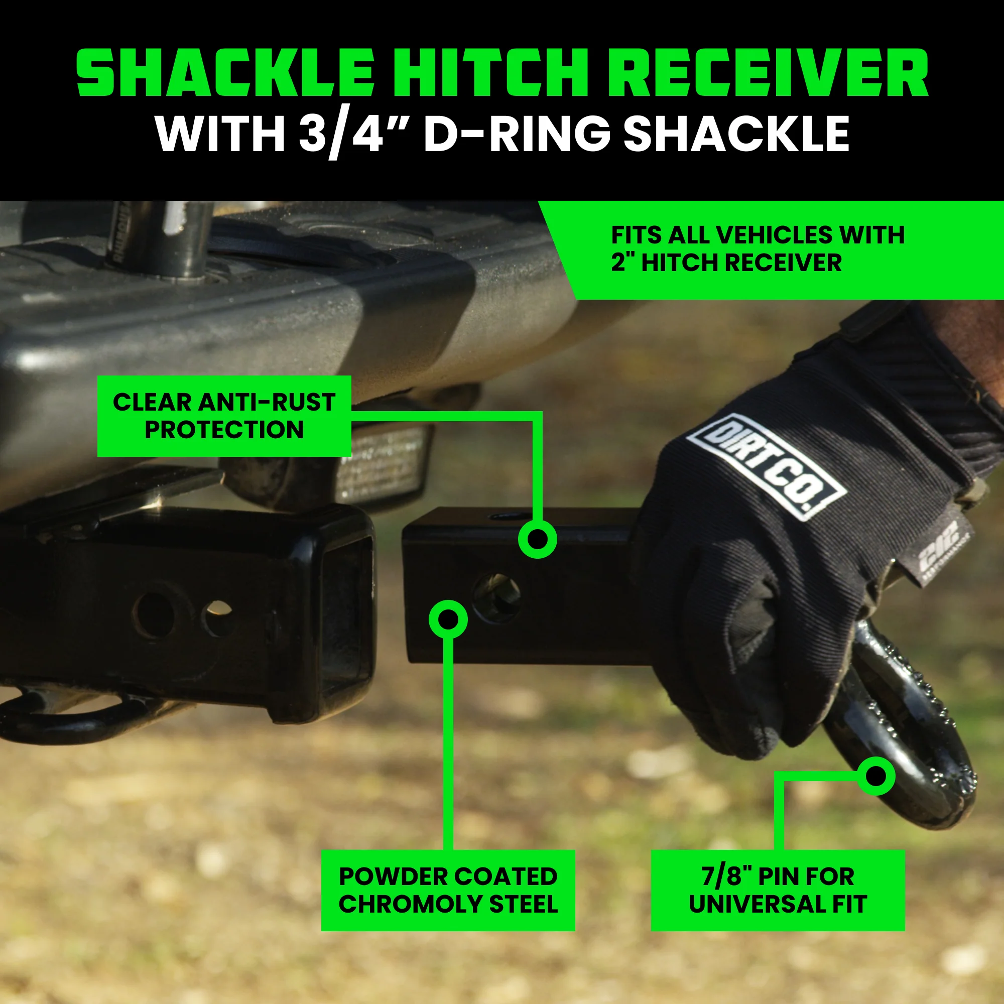 30' Tow Strap & Shackle Hitch Receiver Combo - Image 4