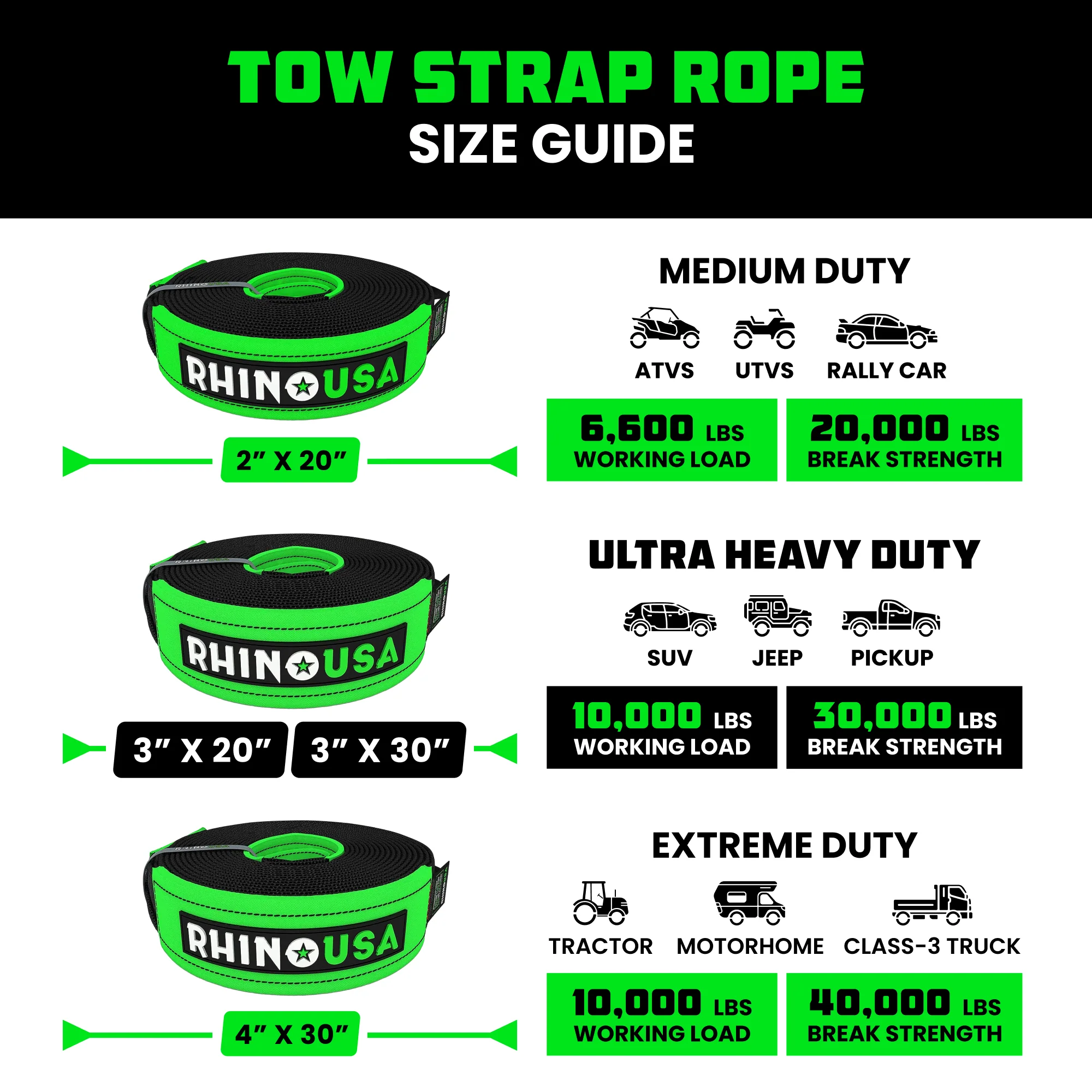 30' Tow Strap & Shackle Hitch Receiver Combo - Image 6