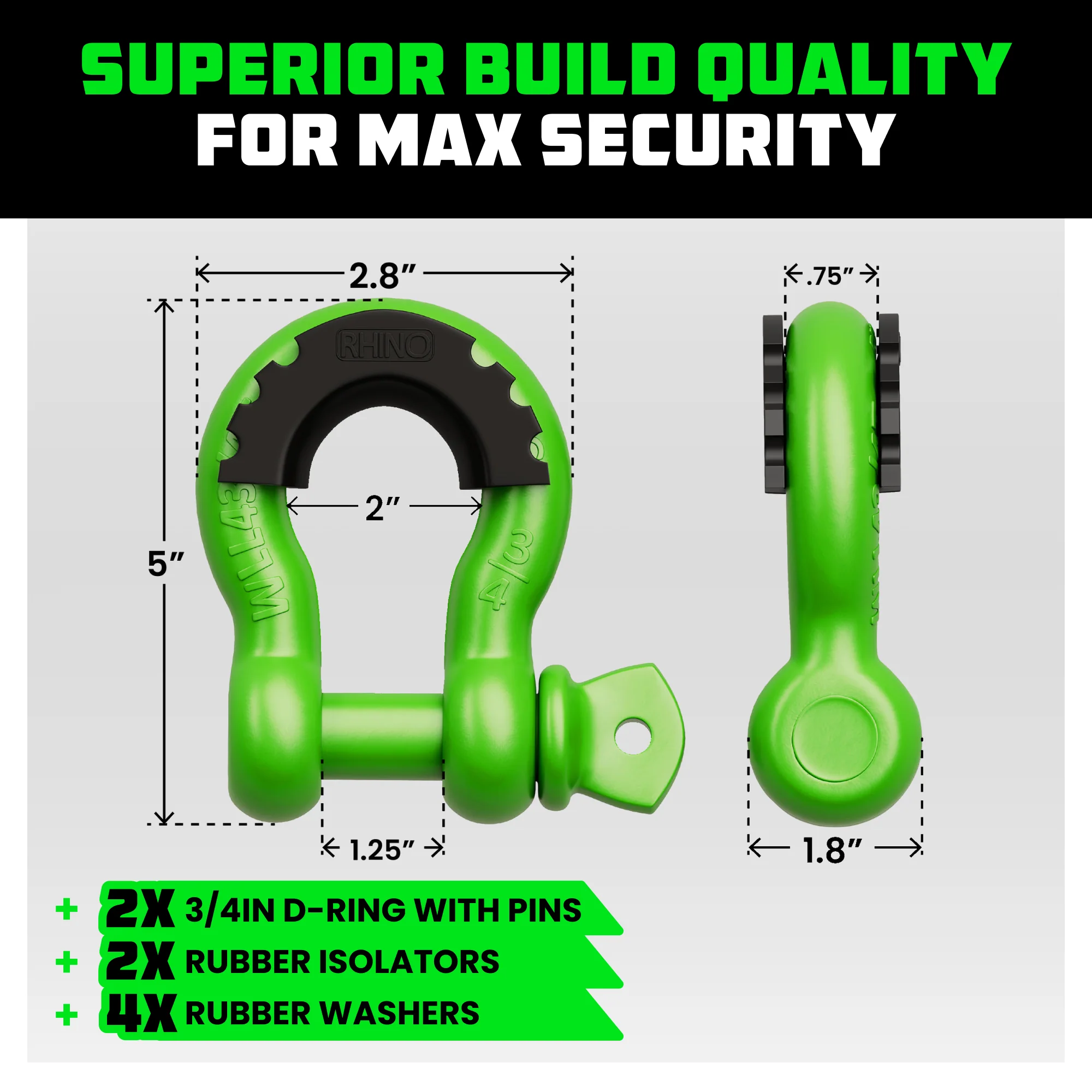 3/4" D-Ring Shackle Set (2-Pack) - Image 5