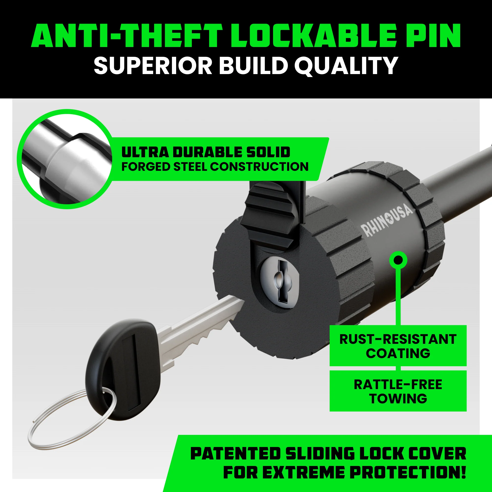 2" Locking Trailer Hitch Pin - Image 4
