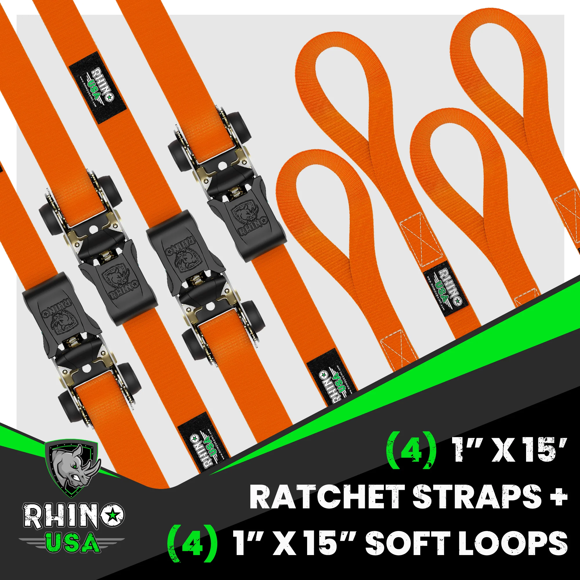 1" x 15' Ratchet Tie-Down Set (4-Pack) - Image 11