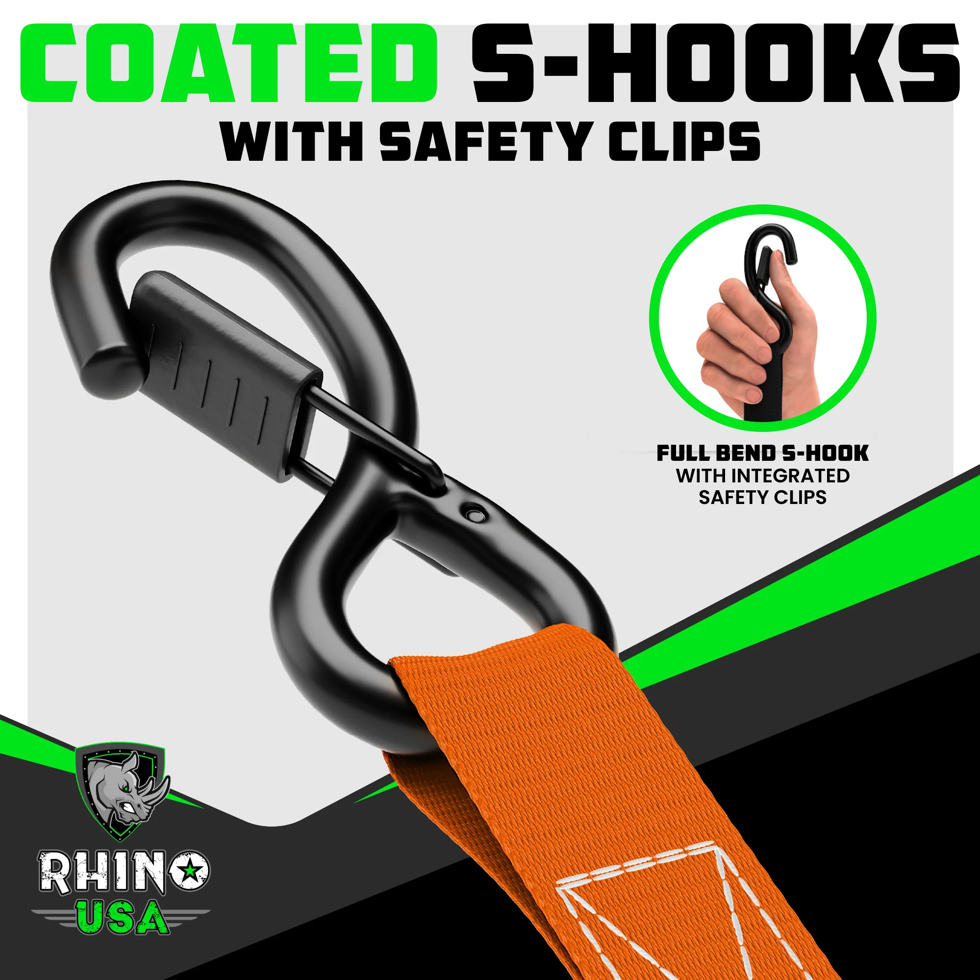 1" x 15' Ratchet Tie-Down Set (4-Pack) - Image 46