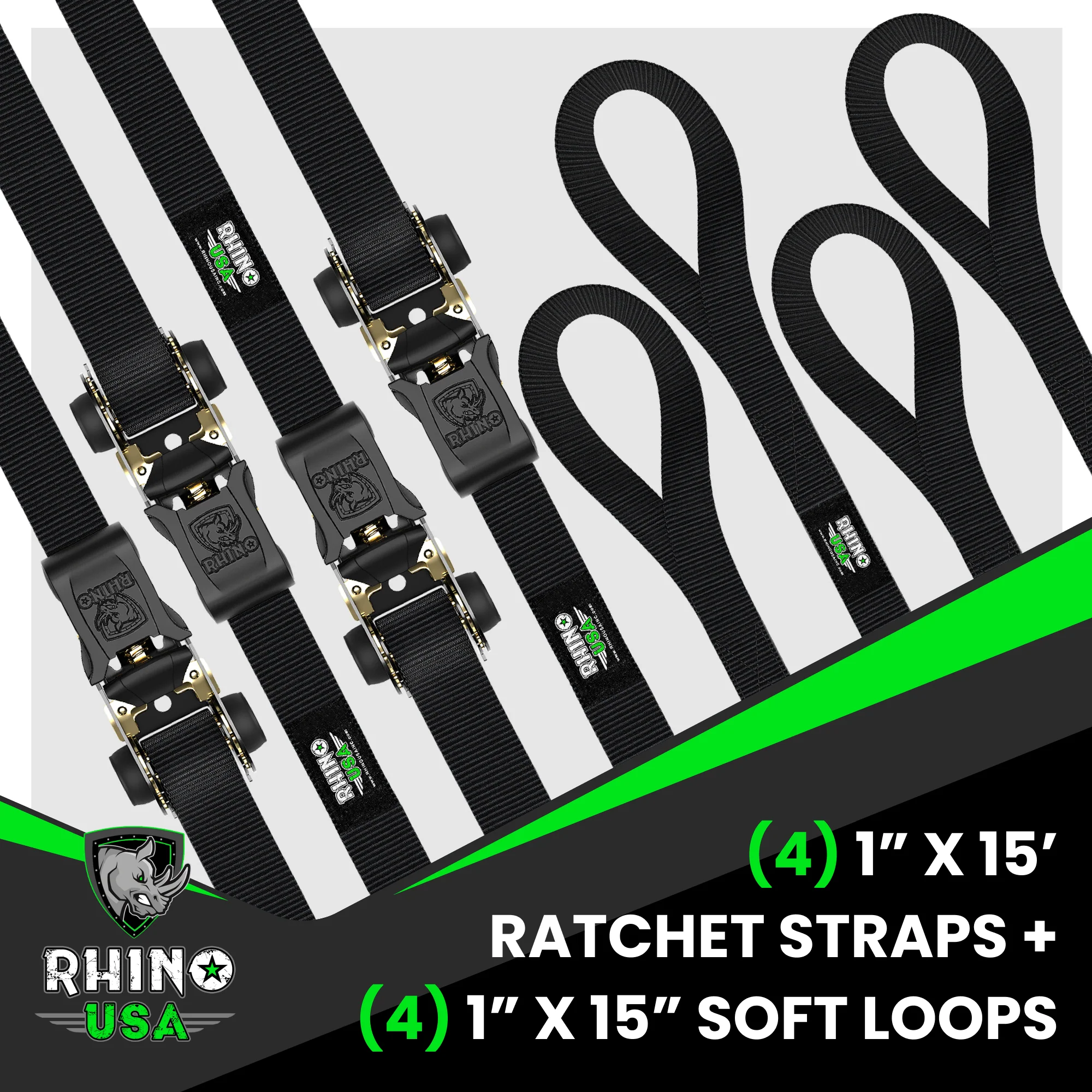 1" x 15' Ratchet Tie-Down Set (4-Pack) - Image 59