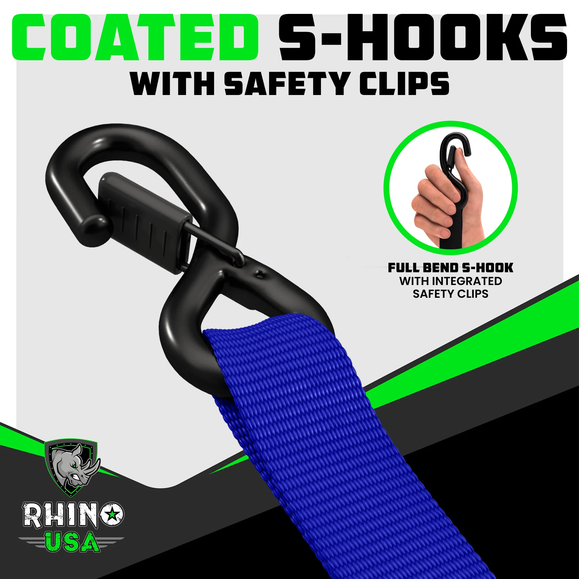 1.6" x 8' HD Ratchet Tie-Down Set (2-Pack) - Image 21