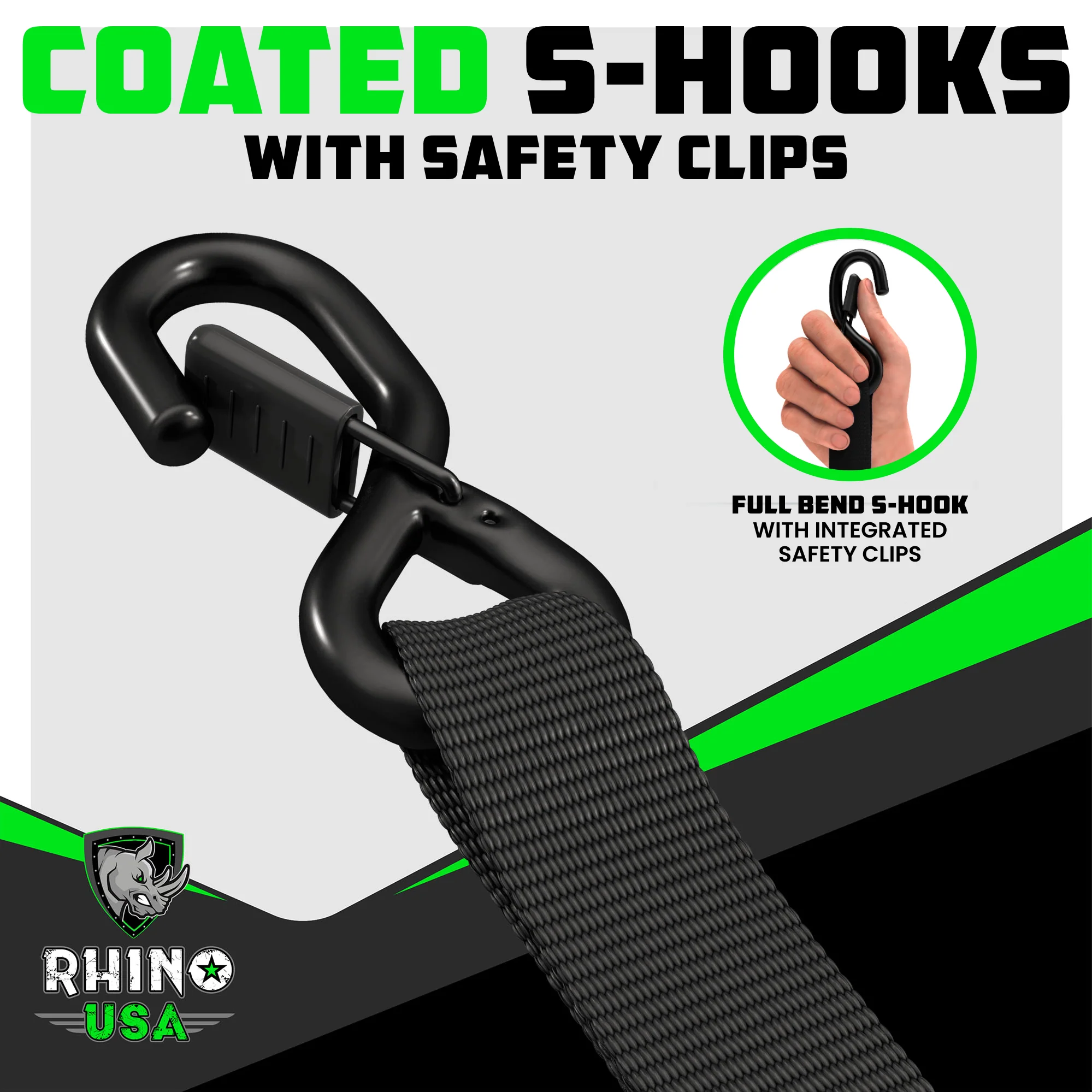 1.6" x 8' HD Ratchet Tie-Down Set (2-Pack) - Image 8