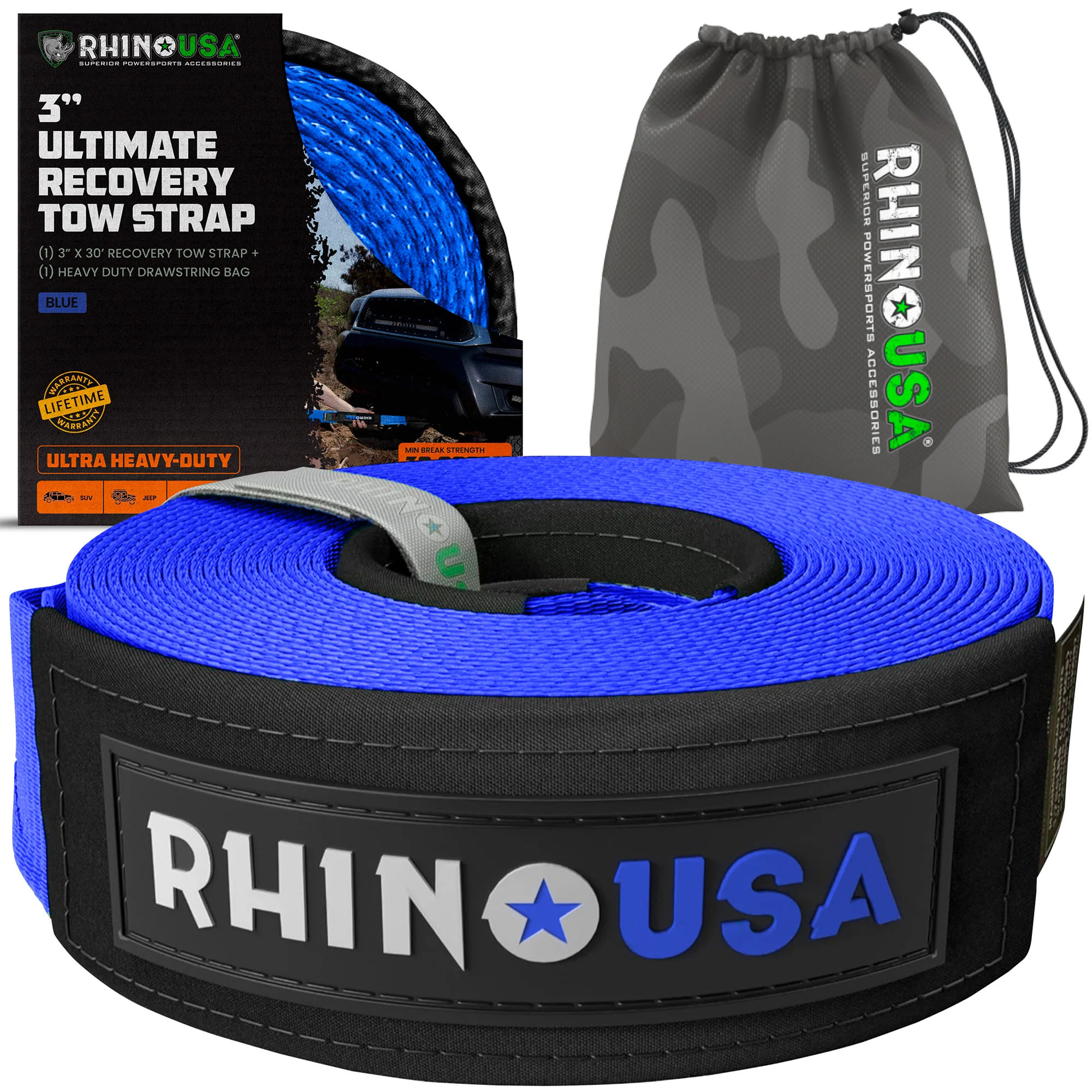 3" Ultimate Recovery Tow Strap - Image 3