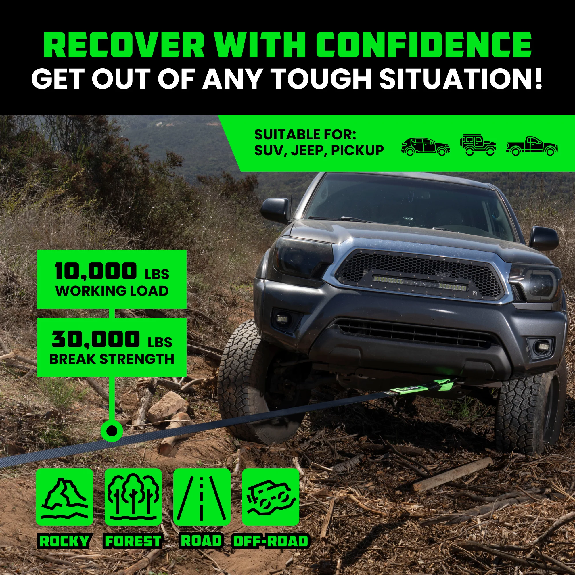 3" Ultimate Recovery Tow Strap - Image 73