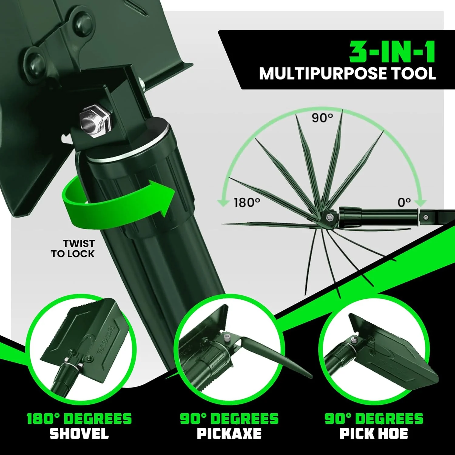 Folding Survival Shovel w/ Pick - Image 10