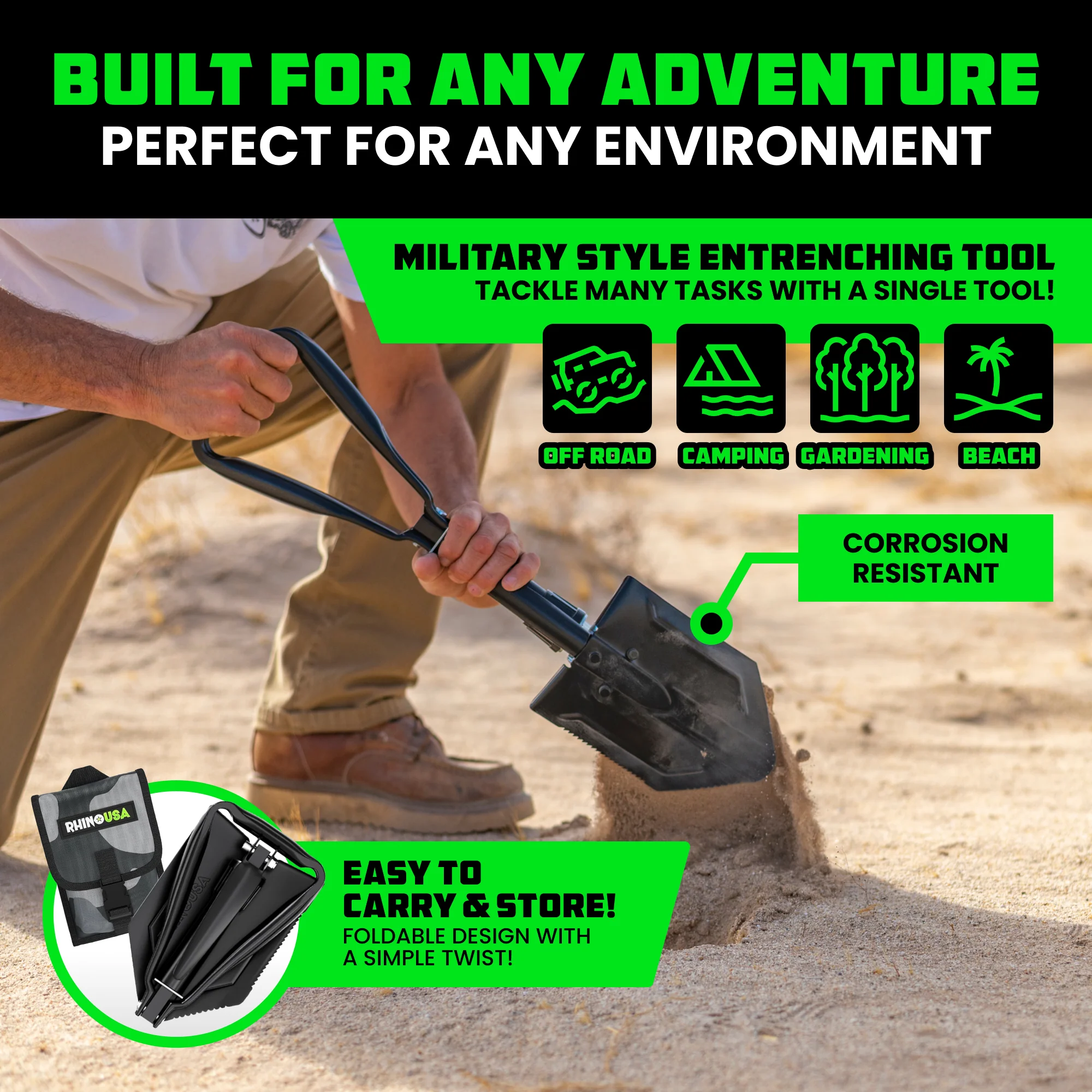 Folding Survival Shovel w/ Pick - Image 6