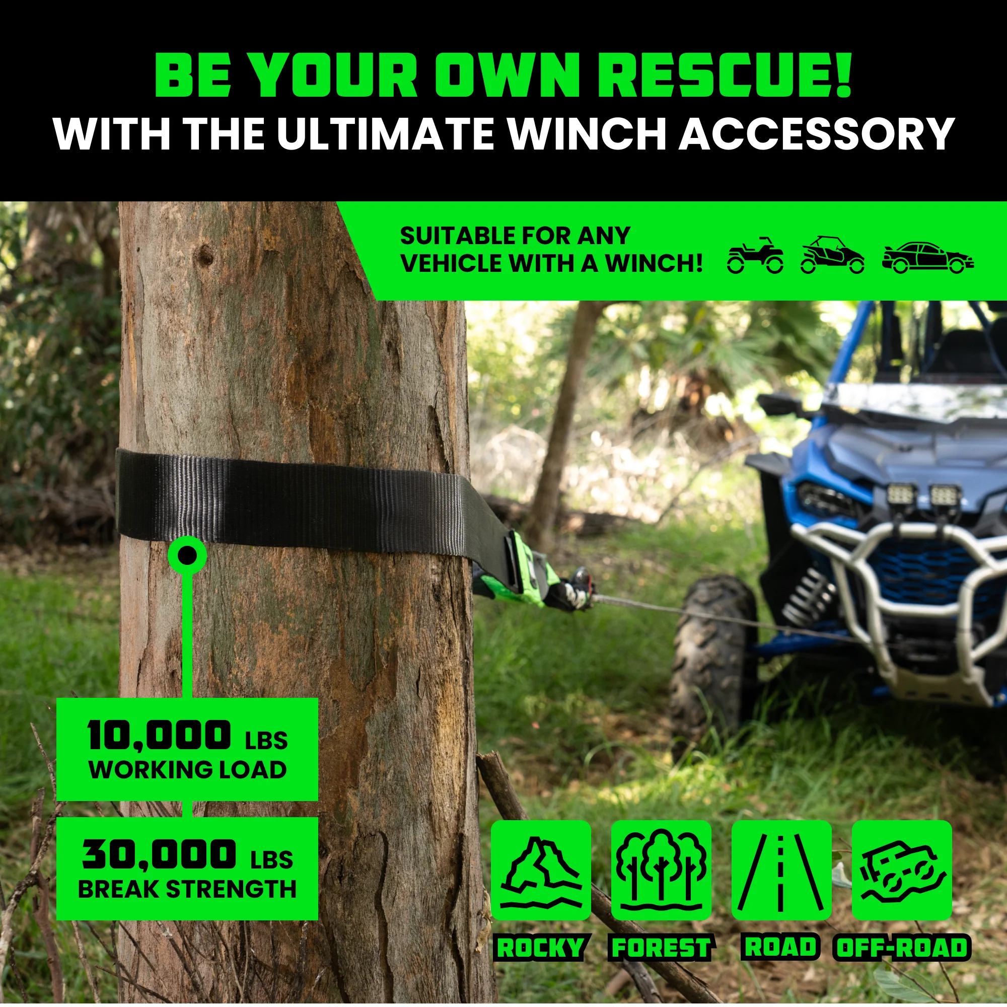 3" x 8' Recovery Tree Saver Strap - Image 12